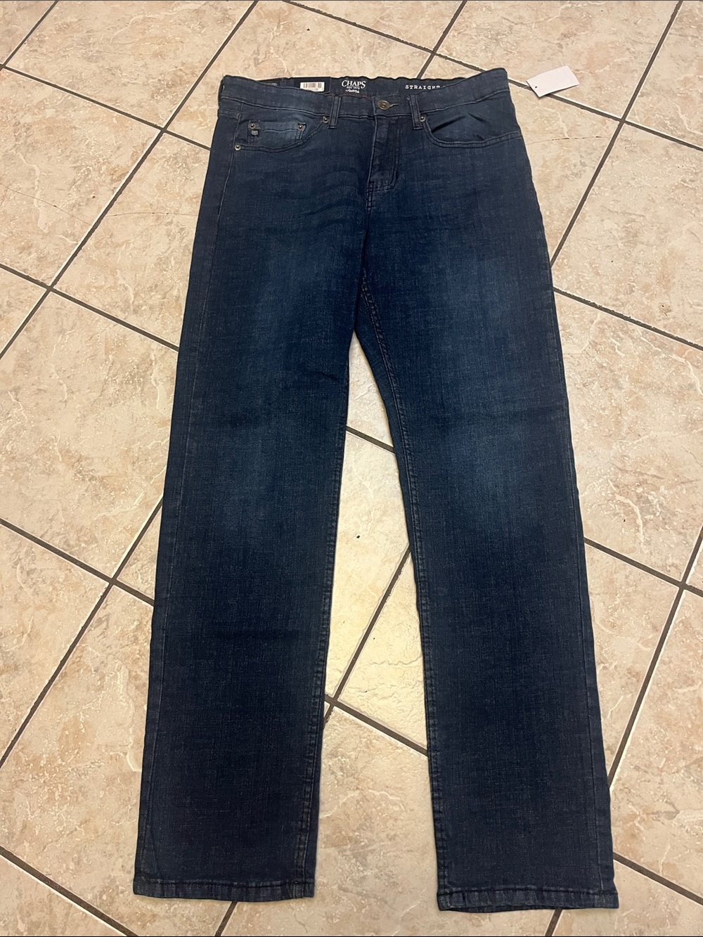 Chaps Men's Dark Indigo Straight Jeans 31x 34 NWT